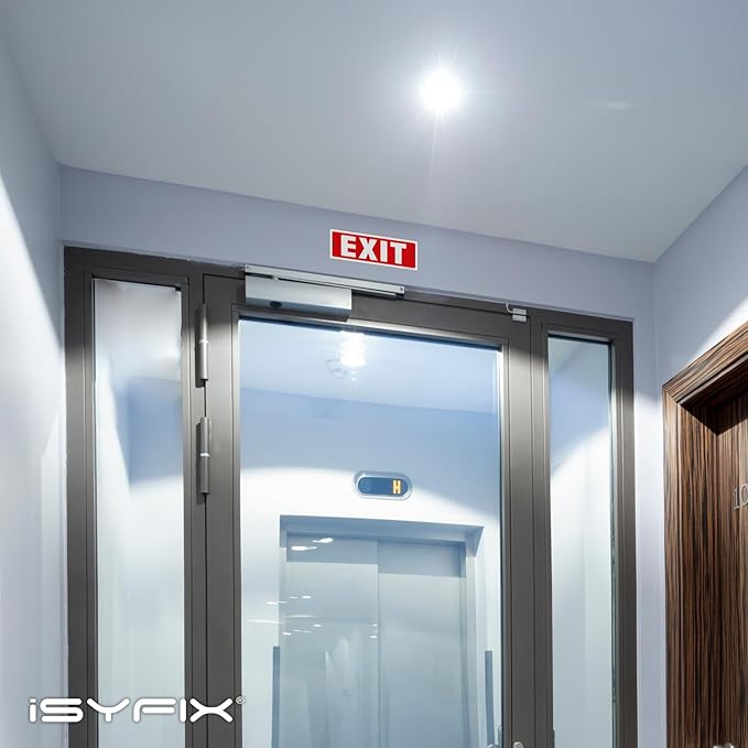 iSYFIX Exit Sign – 6 Pack 12x4 Inch – 40 mil Thick Polystyrene Plastic Sign - Image 4