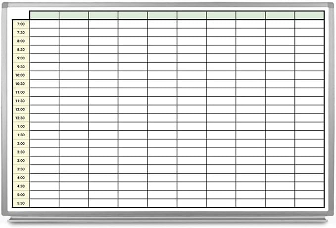 30 Minute Schedule with Color Whiteboard 48" x 36" by CreativeSafetySupply