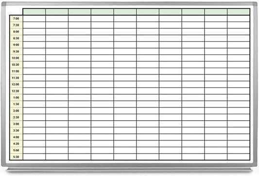 30 Minute Schedule with Color Whiteboard 48" x 36" by CreativeSafetySupply