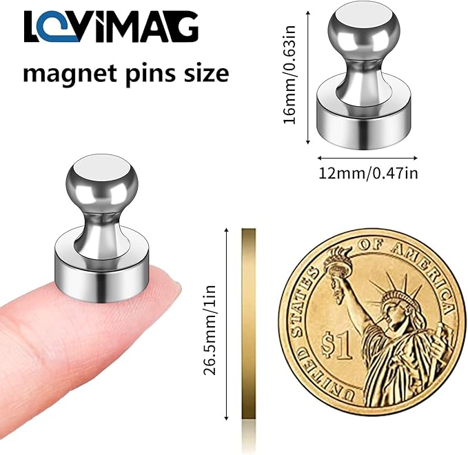 LOVIMAG Fridge Magnets 50 Pcs Refrigerator Whiteboard Small Strong Magnet - Image 2