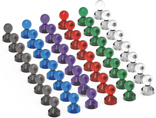 48Pack Colorful Push Pin Magnets 6 Assorted Color Office Magnets by MHDMAG
