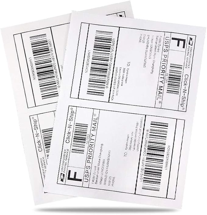 8.5" x 5.5" Half Sheet Self Adhesive Shipping Labels - Image 2