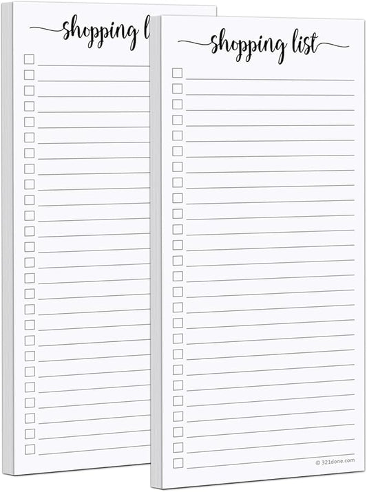 321Done 2-Pack Slim Shopping List Notepad, Made in USA by 321Done