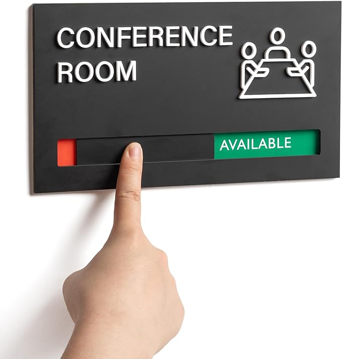 Conference Room Door Signs for Office, Meeting In Progress Door Sign, In Use by Abudada