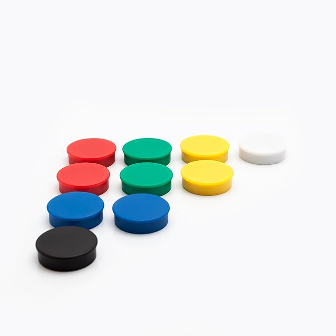 Bullseye Office 24 Round Blue Fridge Magnets, Button Shaped, Small Colorful - Image 3