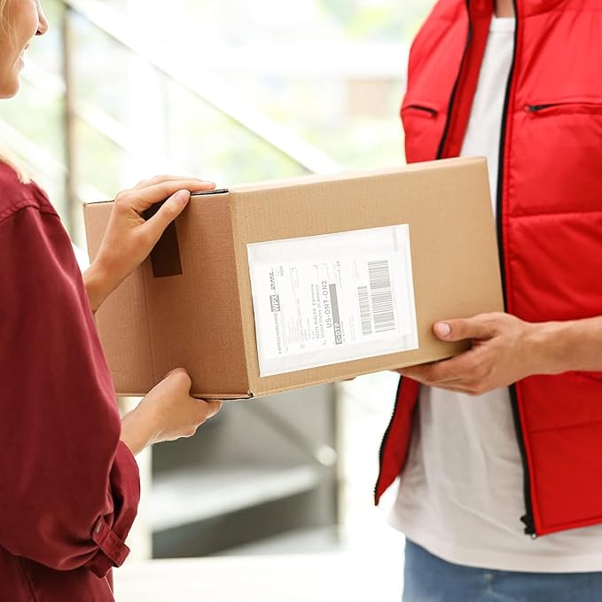 4.5" x 5.5" Clear Packing List Back Side Loading Plain Face Envelopes Pouches - Image 8