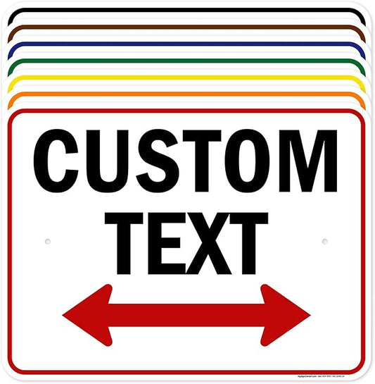 Custom Arrow, Custom Directional Sign, Two Way Arrow, 18x24 Inches, Rust Free by MySignCenter