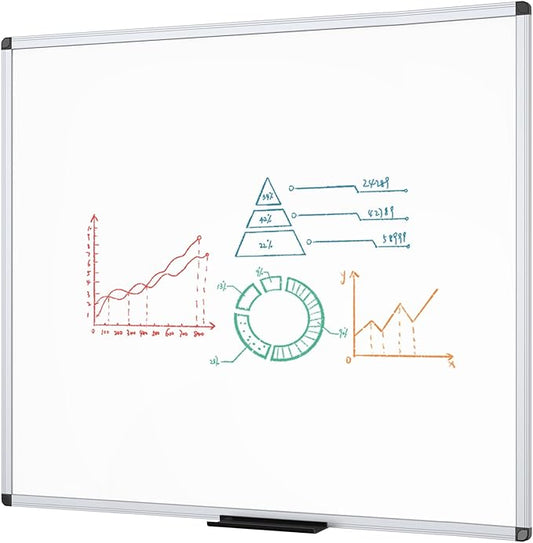 VIZ-PRO Dry Erase Board/Magnetic Whiteboard, 48 x 48 Inches, Large Wall Mounted by VIZ-PRO