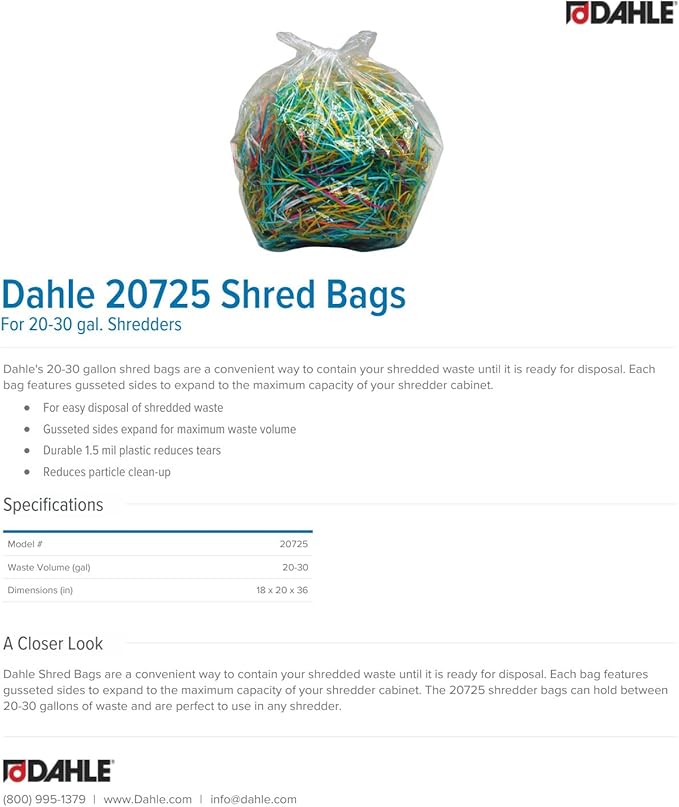 Dahle 20725 Shred Bags w/Gusseted Sides - Image 2