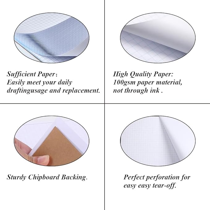 Engineering Graph Paper Pads, 11x17 Quadrille 75 Sheets/150 Pages Grid Paper - Image 5
