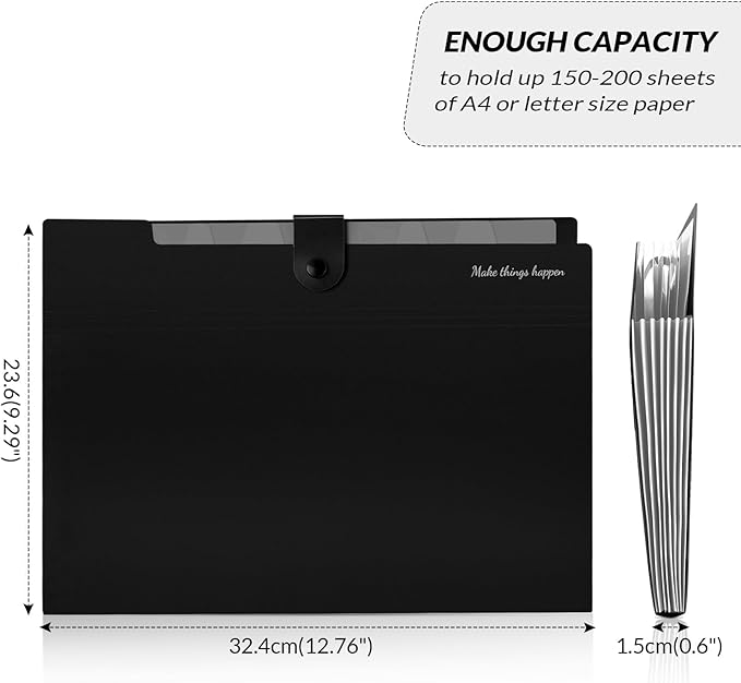 SKYDUE 8 Pockets Expanding File Folders, Accordion Folders, Portable Paper Bill - Image 5