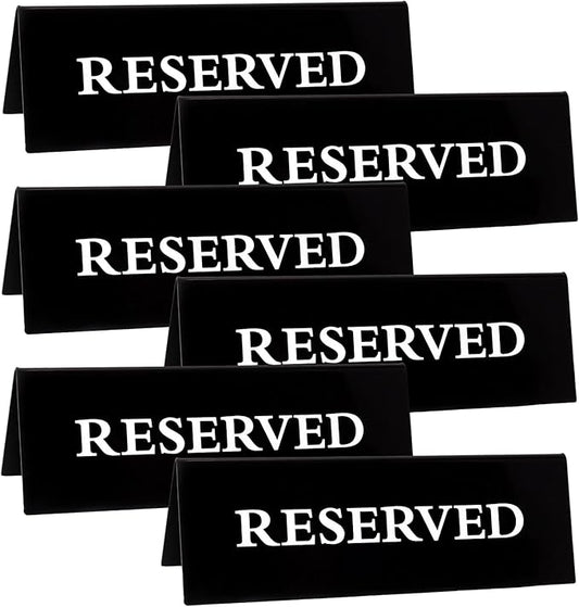 6 Pieces Plastic Reserved Table Sign by Gvhntk
