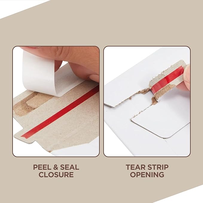 25 Pack 12.75x15 Inches Rigid Mailers – Self Adhesive White Cardboard Mailers – - Image 4