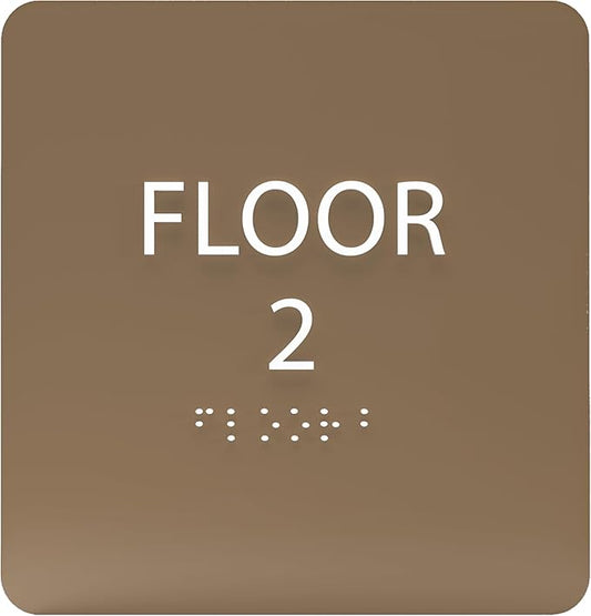 Modern Olive ADA Floor 2 Sign by ADACentralSigns