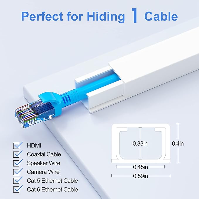 Yecaye Cord Hider, 113in One-Cord Cable Concealer, Cord Covers - Image 2
