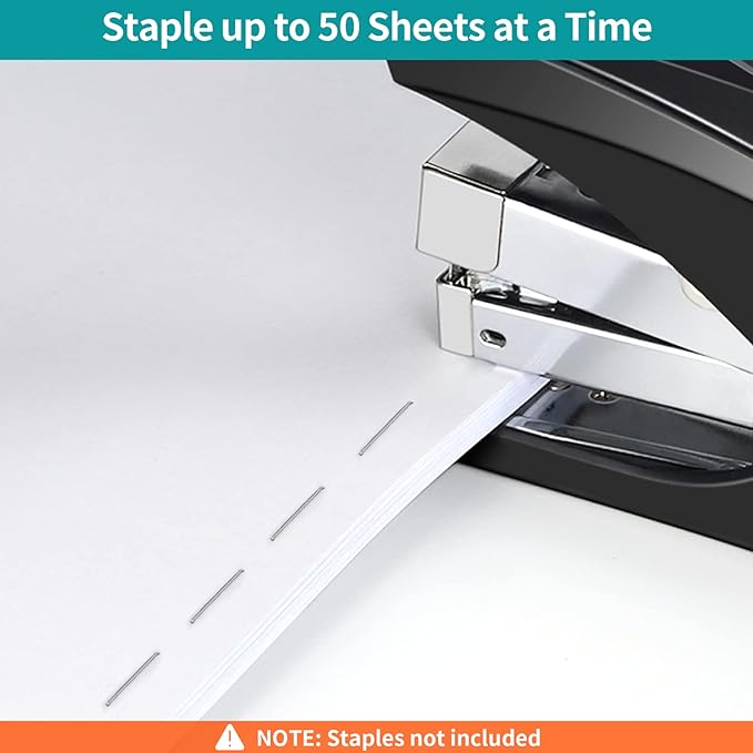 AFMAT Stapler for Desk, 50 Sheet Effortless Desktop Stapler Staple - Image 3