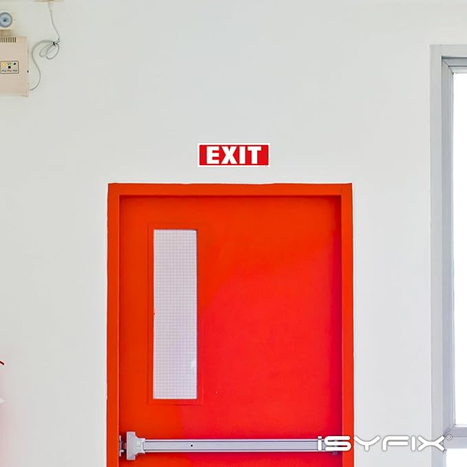 iSYFIX Exit Sign – 12 Pack 12x4 Inch – 40 mil Thick Polystyrene Plastic Sign - Image 3