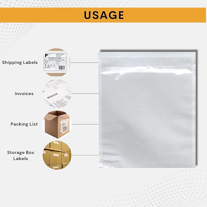 200 Pack 7"x10" Shipping Label Sleeves – Clear Self-Adhesive Packing Slip - Image 7