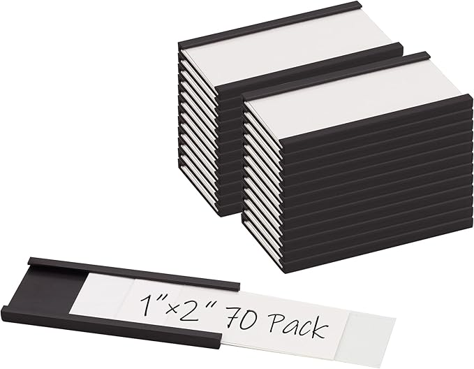 Realth C Channel Magnetic Label Holders 70 Pack 1'' x 2'' by Realth