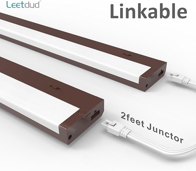 Leetdud LED Under Cabinet Lighting Hardwired or Plug in, 24 Inch 12W, Dimmable - Image 4