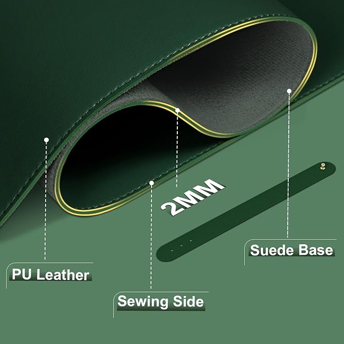 Desk Pad Protector, Leather & Suede Desk Mat, Non-Slip Desk Pad Mat, Large - Image 2
