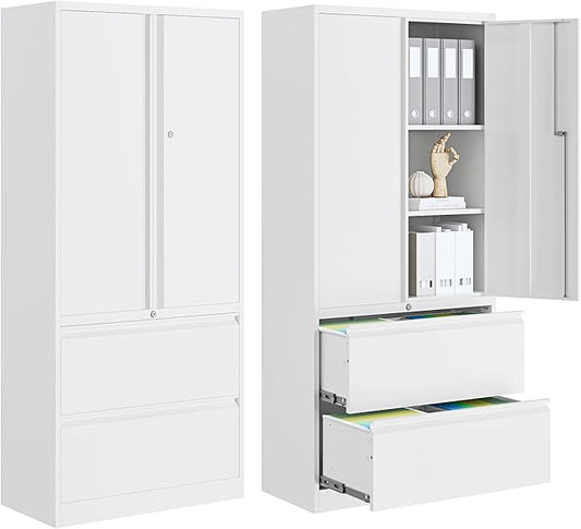 PEUKC 2-Drawer Metal File Cabinet, Lateral Vertical Filing Cabinets by PEUKC