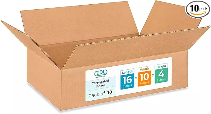 Medium Moving & Shipping Boxes 16x10x4 inches by IDLPackaging