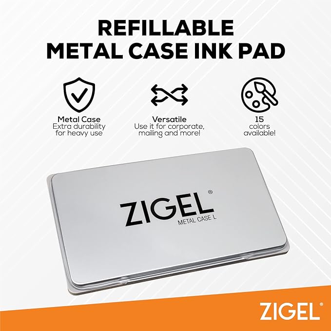 2 Pack Metal Case Stamp Pad Large Size, Light Blue Color - Image 3