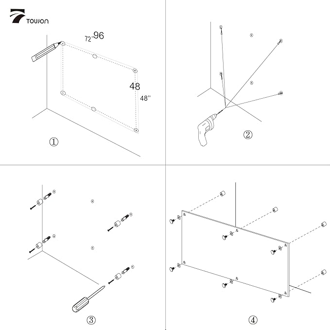 TOWON 6 x 4ft Glass Whiteboard Wall – Magnetic White Dry Erase Board - Image 4