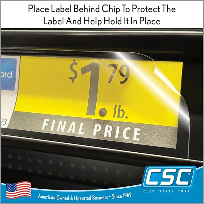 Price Data Channel Label Holder Chips, 2.25" L x 1.25" H, 10 Mil Thick - Image 3