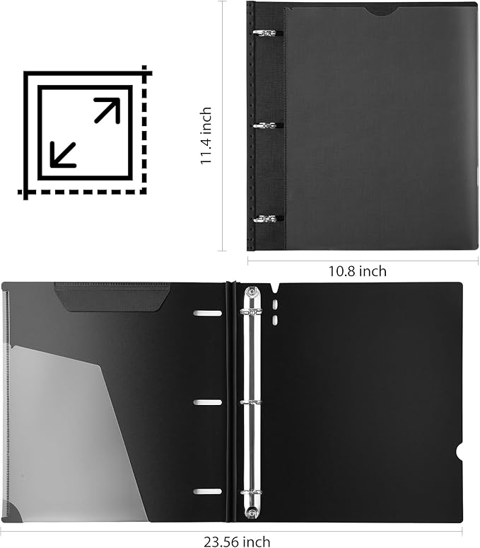 MAKHISTORY 1 Inch Telescoping 3 Ring Binder-12PCS, Flexible Binder - Image 7