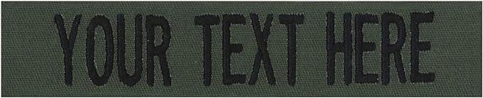 Custom Uniform Name Tapes Solid Colors. Olive Drab Fabric, 3.5 Inch Hook by NORTHERNSAFARI