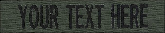 Custom Uniform Name Tapes Solid Colors. Olive Drab Fabric, 5 Inch Hook Fastener by NORTHERNSAFARI