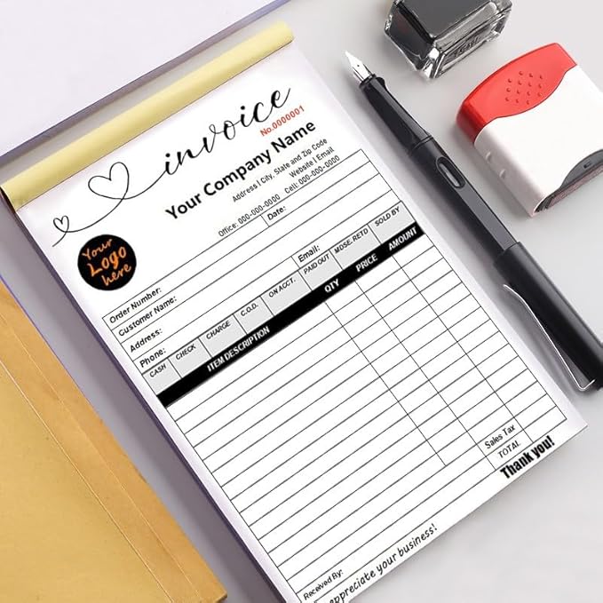 Personalized Invoice Book Custom 2 Part/3 Part Receipt Book Quote Estimate - Image 3