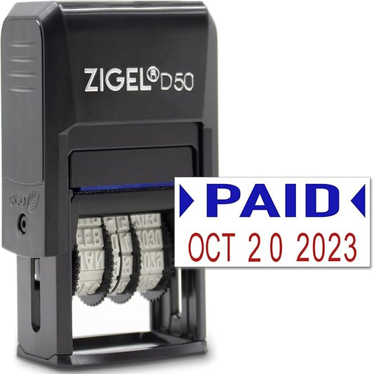 ZIGEL D50 Date Stamp with Paid by ZIGEL