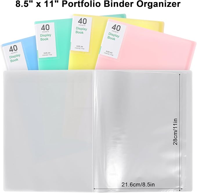 Phyxin 60-Pocket Portfolio Binder Organizer, Binder Sheet Protectors 8.5" x 11" - Image 3