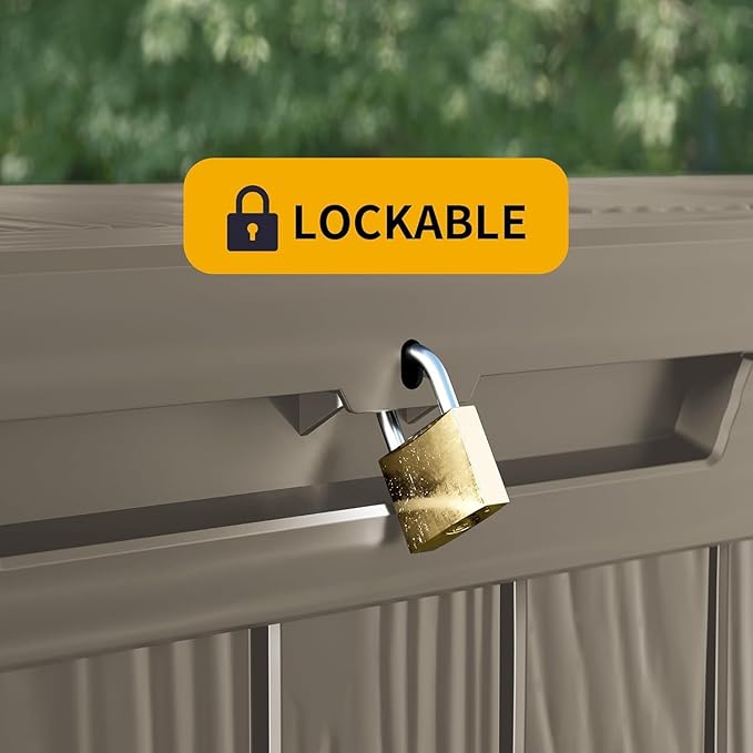Yardgrace 50 Gallon Lockable Resin Deck Box, Waterproof & UV-Resistant Outdoor - Image 5