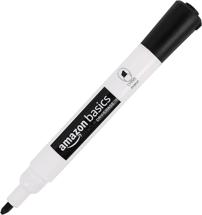 Amazon Basics 12-Pack Low-Odor Chisel Tip Dry Erase Whiteboard Markers - Image 2