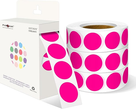 PARLAIM 3/4 Inch Roll Color Coding Labels, 4000 per/4 Rolls Round Adhesive by PARLAIM
