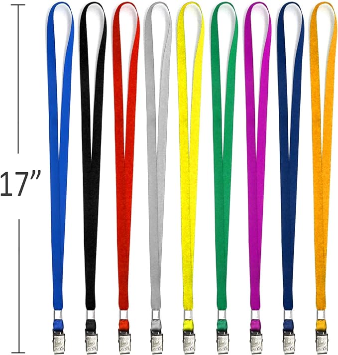 Beebel Purple Lanyards 100 Pack Nylon Flat Badge Lanyard - Image 2