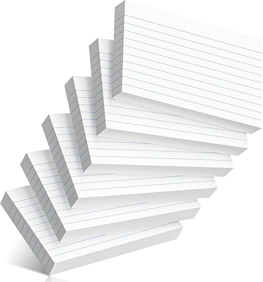 300 Count Index Cards 3 x 5 Inch Ruled White Index Cards, Flash Cards College by Nichela