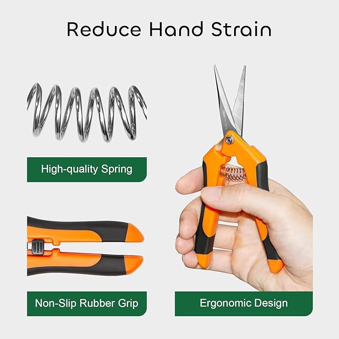 GROWNEER 1 Packs 6.5 Inch Pruning Shears Gardening Hand Pruning Snips Gardening - Image 5