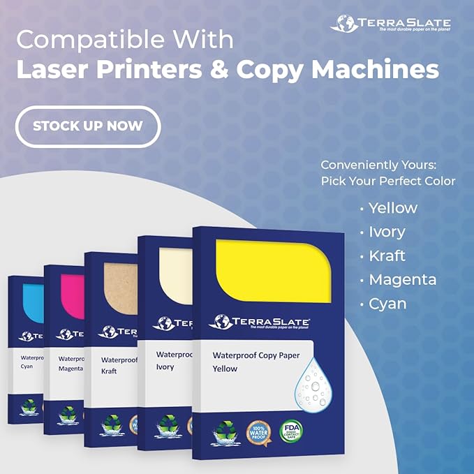 TerraSlate Waterproof Paper, Rip-Proof Colored Paper, 25 Sheets, 5 Mil - Image 7