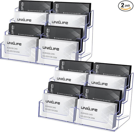 Uniclife 2 Pack Acrylic Business Card Holder by UnicLife