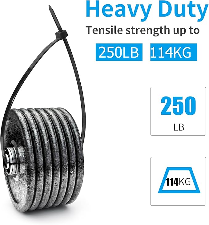 XINGO 26 inch Black Zip Ties Heavy Duty 40 PCS, 250 LBS Ultra Strong Plastic - Image 3