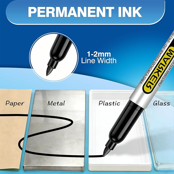 SFAIH 100 Black Permanent Markers Bulk -1s Quick Drying, Fine Point Markers - Image 5