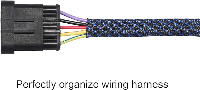 100ft - 3/4 inch PET Expandable Braided Sleeving – BlackBlue – Alex Tech - Image 3