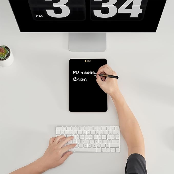 Desktop Black Glass Dry Erase Whiteboard - Image 4