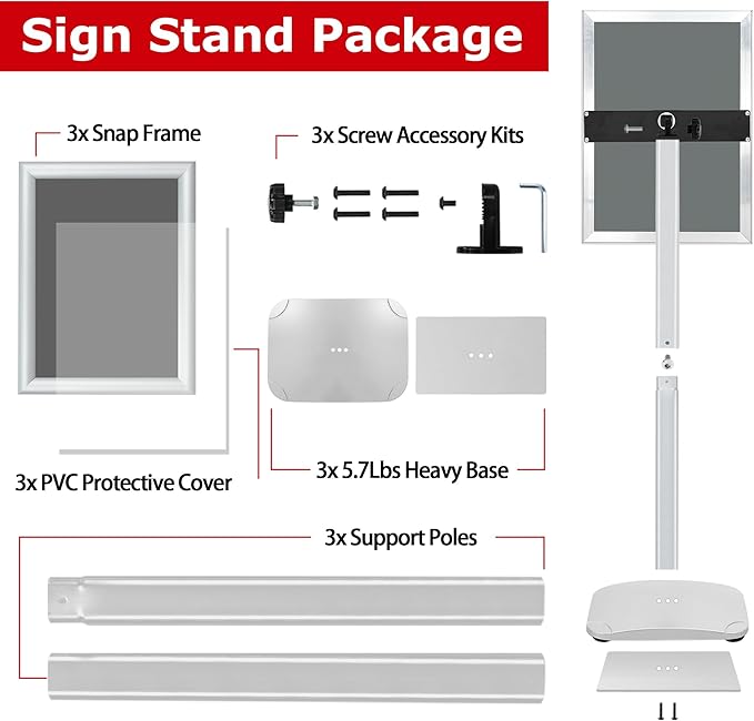 VAIIGO 3 Pack Heavy Duty Standing Sign Holder 11x17 Inch - Image 8