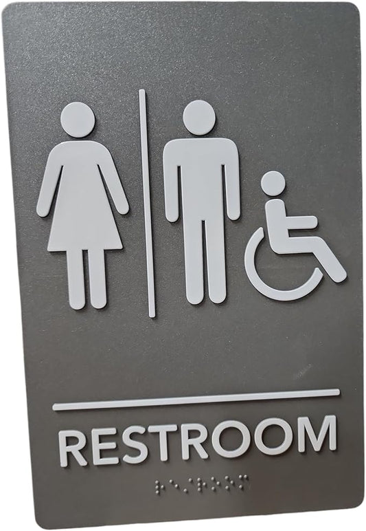 USA Made - Men's and Women's Restroom Signs ADA-Compliant Bathroom Door Signs by RockRidge